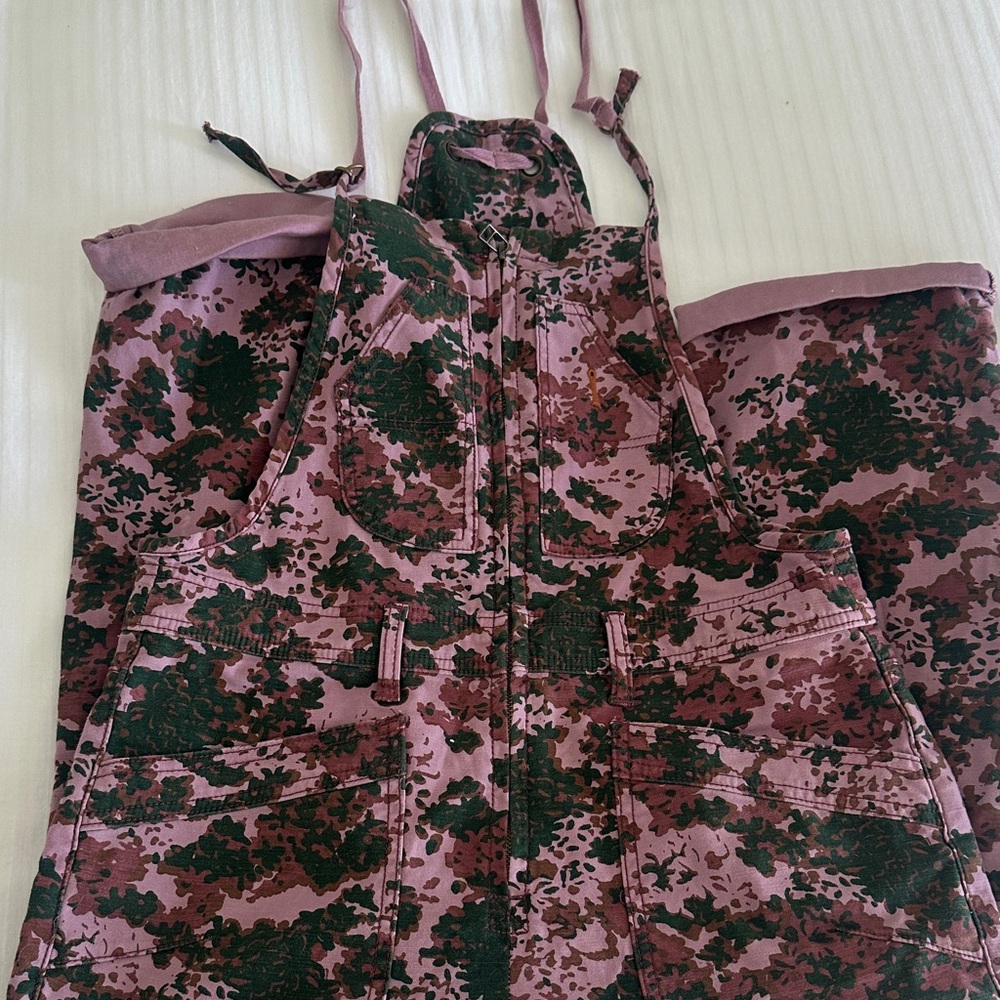 Floral Print Pink & Black Overalls - Picture 4 of 8